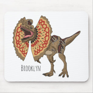 Dilophosaurus cartoon illustration  mouse pad