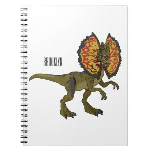 Dilophosaurus cartoon illustration notebook