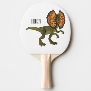 Dilophosaurus cartoon illustration ping pong paddle