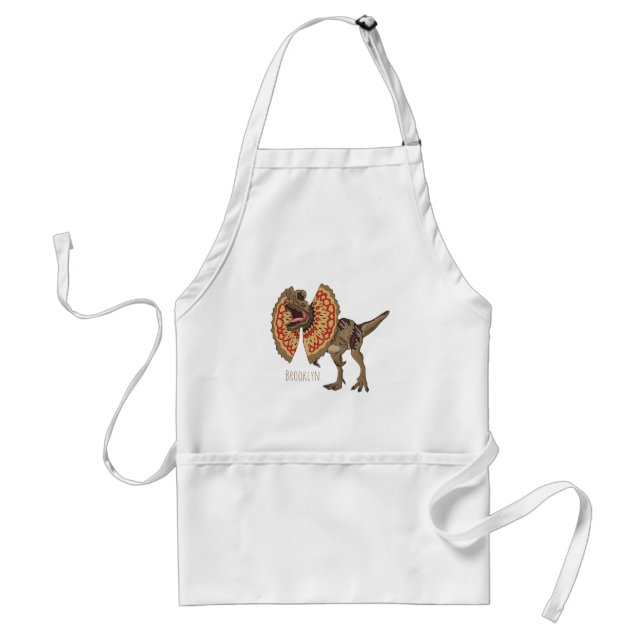 Dilophosaurus cartoon illustration standard apron (Front)