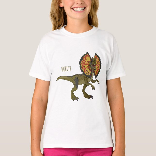 Dilophosaurus cartoon illustration T-Shirt (Front)