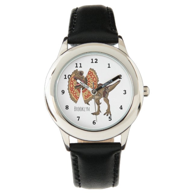 Dilophosaurus cartoon illustration watch (Front)