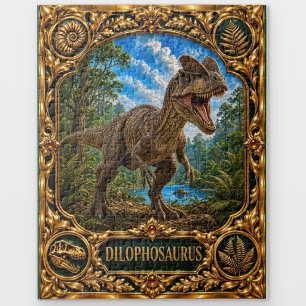 Dilophosaurus Dinosaur, Jewelled Heirloom Art Jigsaw Puzzle