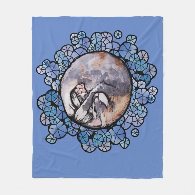 Dilute Calico Cat Cuddles Maine Coon Cats          Fleece Blanket (Front)