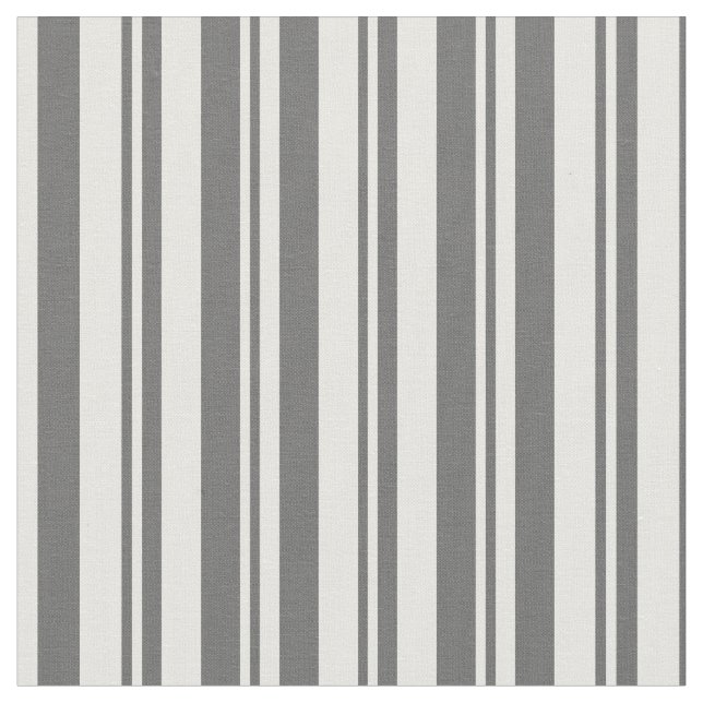 Dim Grey and Mint Cream Coloured Lines Fabric (Close Up)