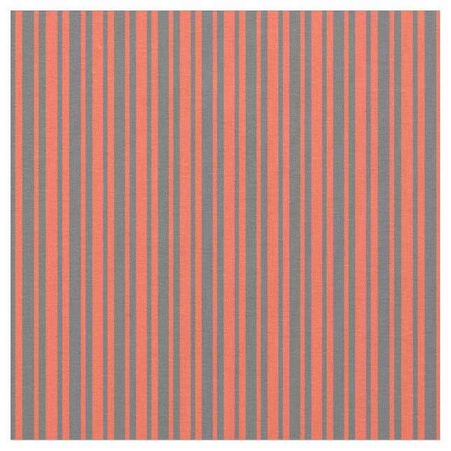 Dim Grey and Red Lines/Stripes Pattern Fabric (Close Up)