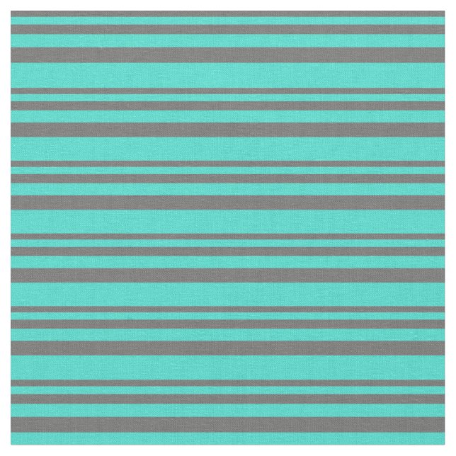 Dim Grey and Turquoise Stripes Fabric (Close Up)