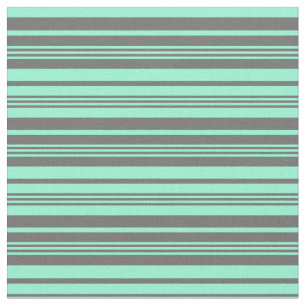 Dim Grey & Aquamarine Coloured Stripes Fabric