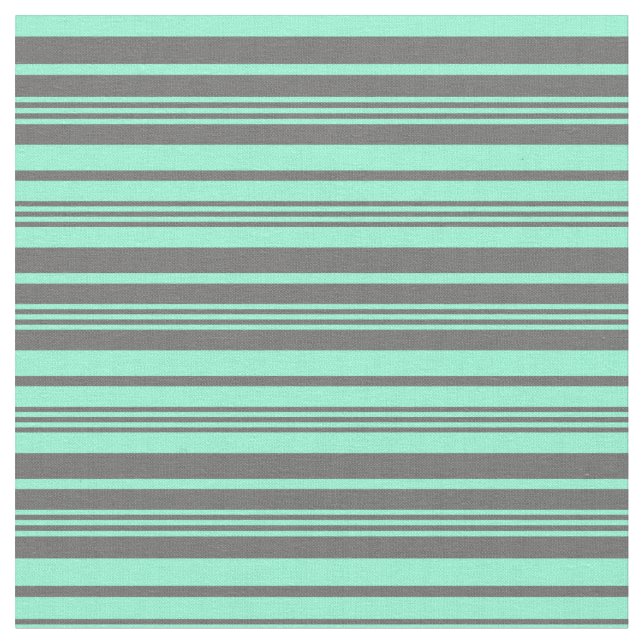 Dim Grey & Aquamarine Coloured Stripes Fabric (Close Up)