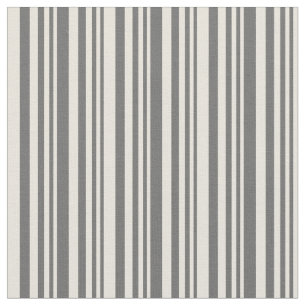Dim Grey & Beige Coloured Stripes/Lines Pattern Fabric