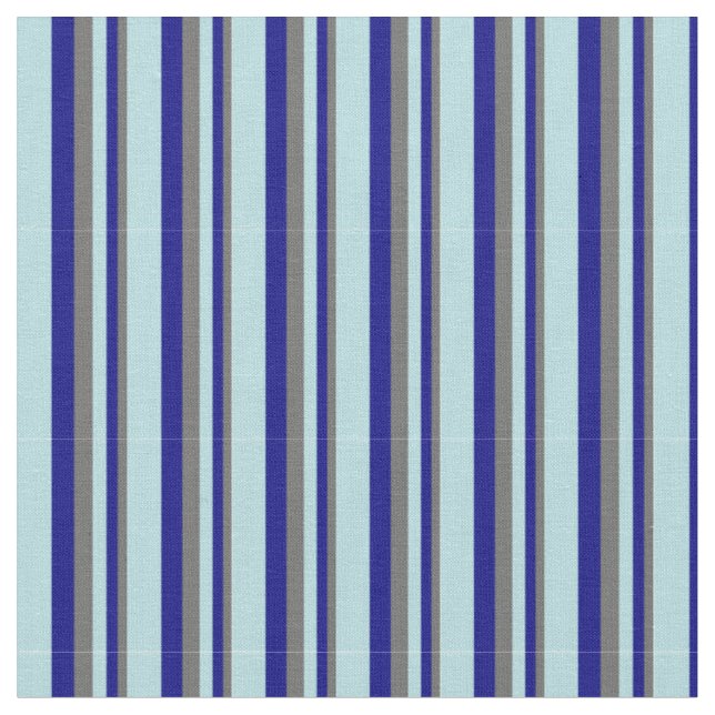 Dim Grey, Blue, and Powder Blue Coloured Lines Fabric (Close Up)