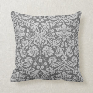 Dim Grey Damask Cushion