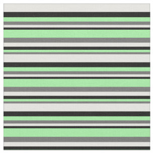 Dim Grey, Green, Black, and White Colored Lines Fabric