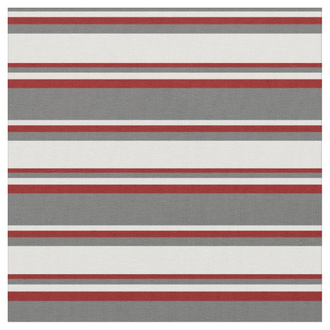 Dim Grey, Light Cyan, and Dark Red Coloured Lines Fabric (Close Up)