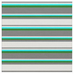 Dim Grey, Light Cyan, Cyan & Dark Green Coloured Fabric