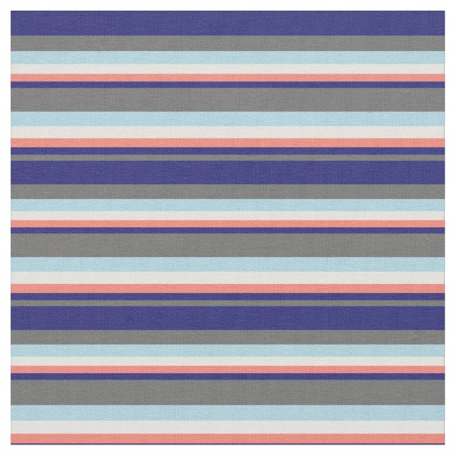 Dim Grey, Midnight Blue, Salmon, Light Cyan & Blue Fabric (Close Up)
