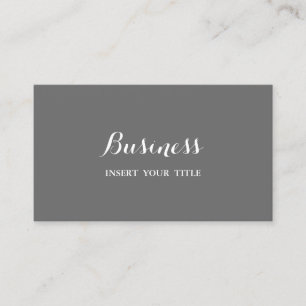 Dim Grey Minimalist Trendy Elegant Calligraphic Business Card