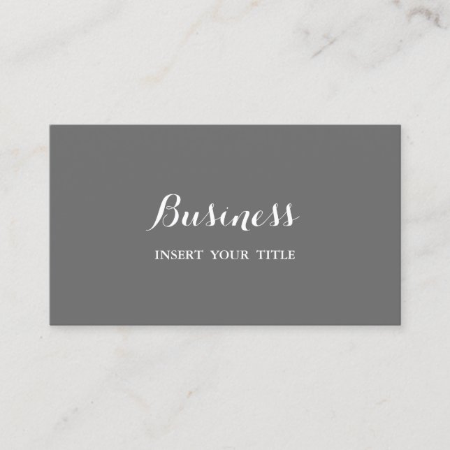 Dim Grey Minimalist Trendy Elegant Calligraphic Business Card (Front)