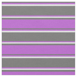 Dim Grey, Orchid & Lavender Coloured Stripes Fabric