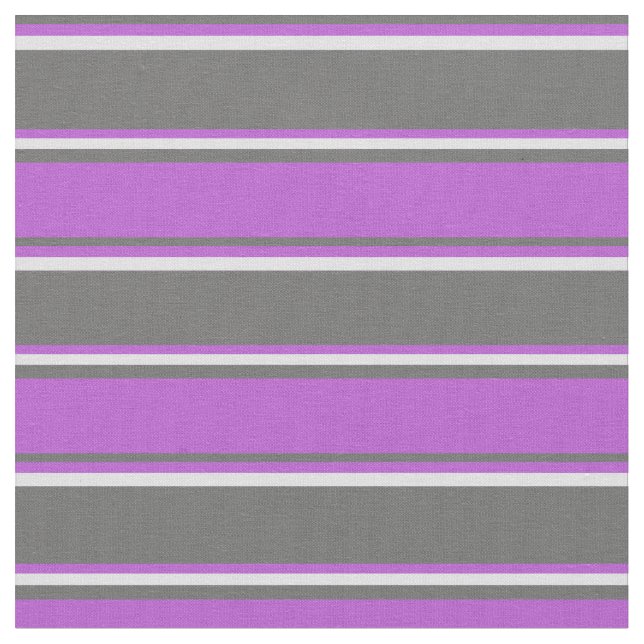 Dim Grey, Orchid & Lavender Coloured Stripes Fabric (Close Up)