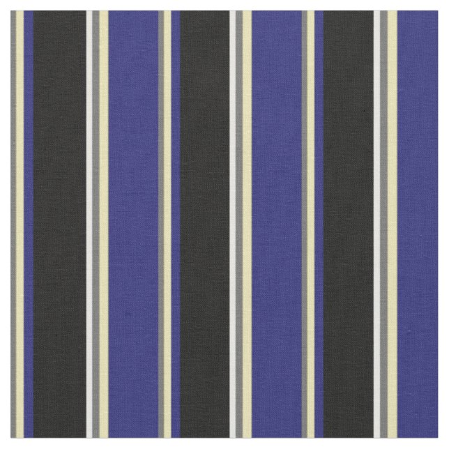 Dim Grey, Tan, Midnight Blue, Black, and White Fabric (Close Up)