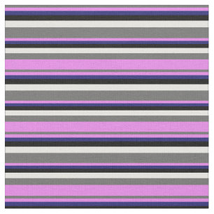 Dim Grey, Violet, Midnight Blue, Black, and White Fabric