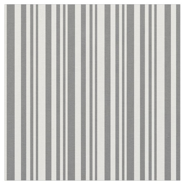 Dim Grey & White Coloured Lines/Stripes Pattern Fabric (Close Up)