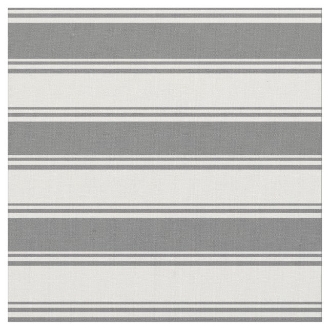Dim Grey & White Coloured Striped/Lined Pattern Fabric (Close Up)