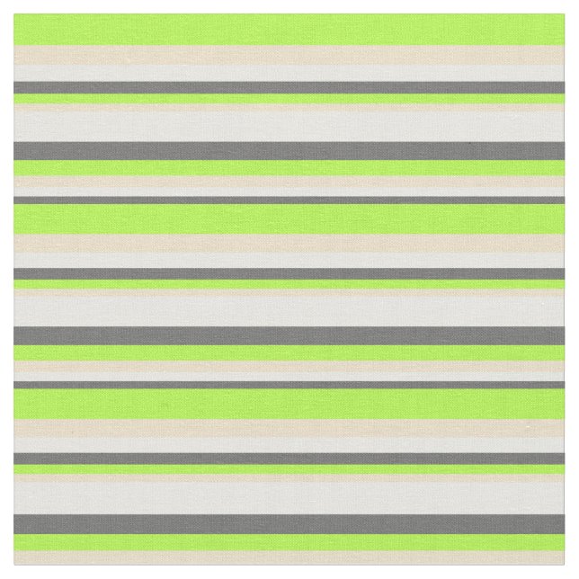 Dim Grey, White, Tan, and Light Green Coloured Fabric (Close Up)