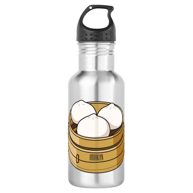 Dim sum cartoon illustration 532 ml water bottle (Front)