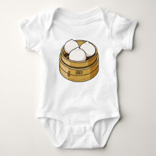 Dim sum cartoon illustration baby bodysuit