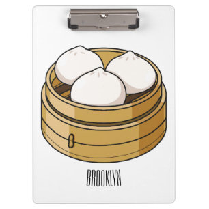 Dim sum cartoon illustration clipboard