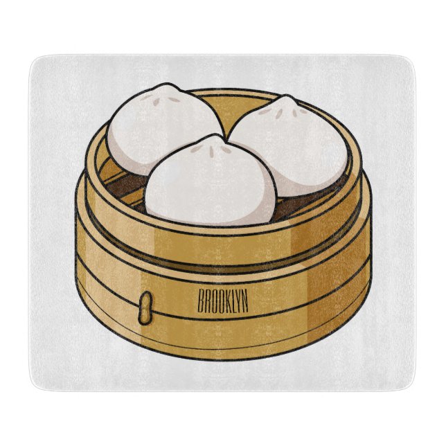 Dim sum cartoon illustration  cutting board (Front)