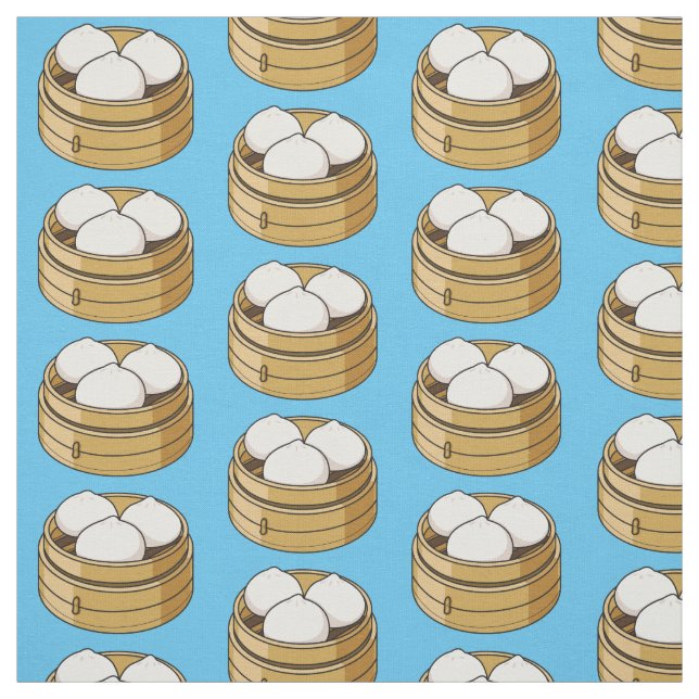 Dim sum cartoon illustration fabric (Swatch)