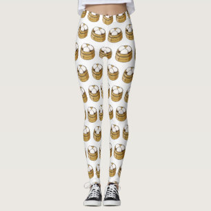 Dim sum cartoon illustration leggings