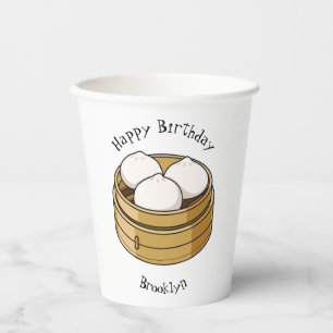 Dim sum cartoon illustration paper cups