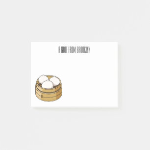 Dim sum cartoon illustration post-it notes