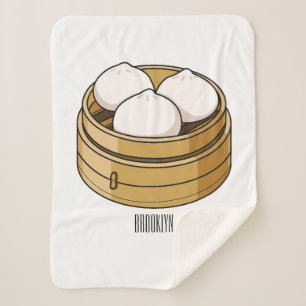 Dim sum cartoon illustration sherpa blanket