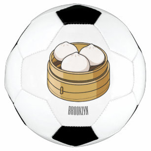 Dim sum cartoon illustration soccer ball