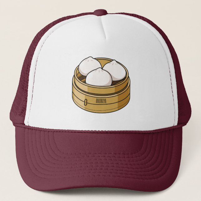 Dim sum cartoon illustration trucker hat (Front)