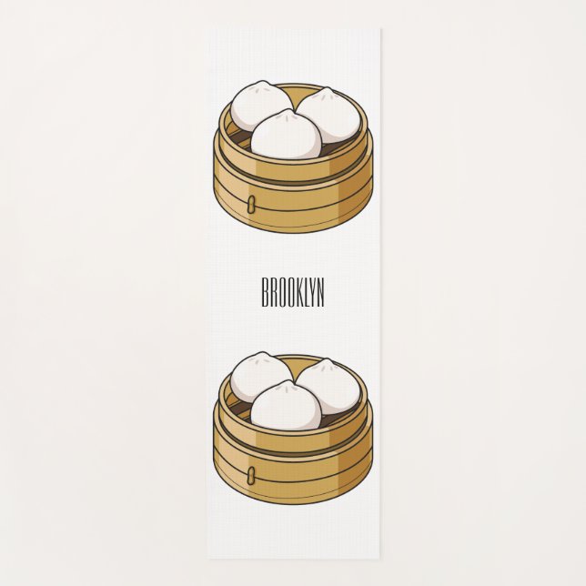 Dim sum cartoon illustration  yoga mat (Front)