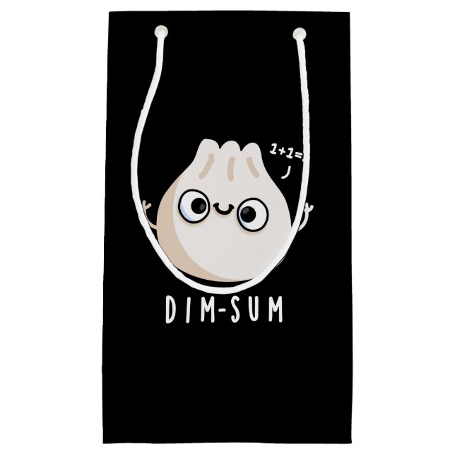Dim-sum Funny Dimsum Math Pun Dark BG Small Gift Bag (Front)