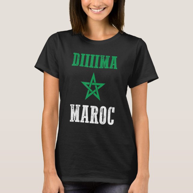 Dima Maroc   Moroccan Pride Morocco Flag T-Shirt (Front)