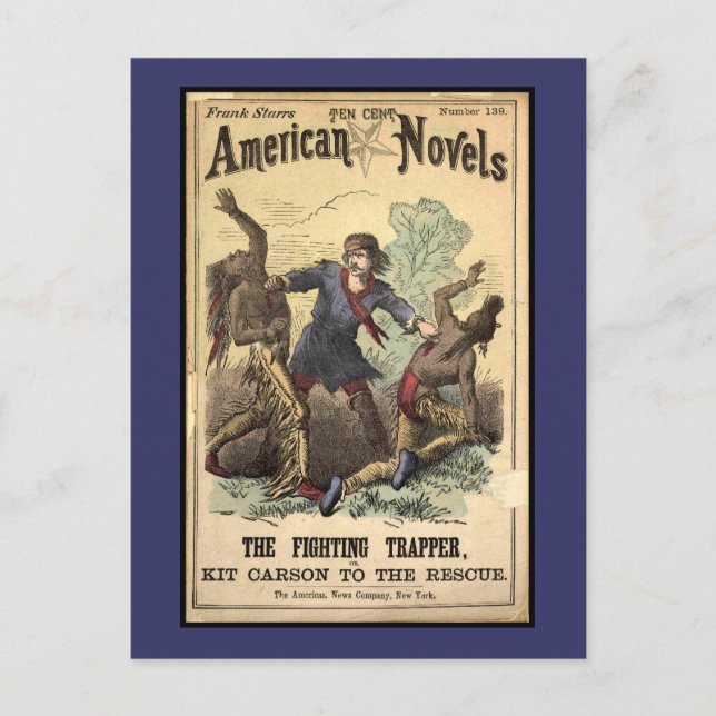 Dime Novel Kit Carson Postcard (Front)