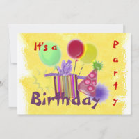 Dimensional Birthday Party Invitation