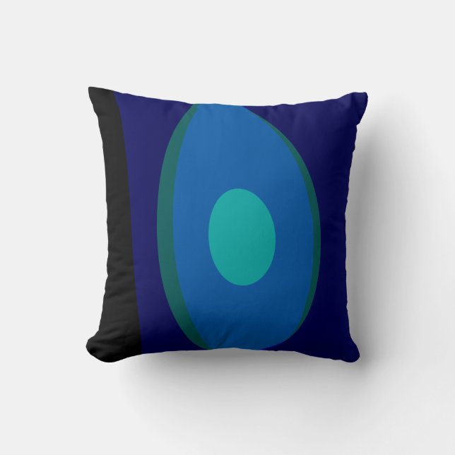 Dimensional Blue Abstract 915 Ceramic Ornament Cushion (Front)