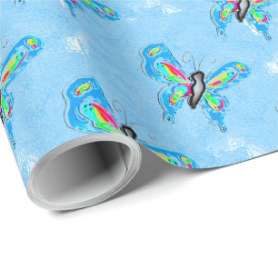 Dimensional Butterflies Wrapping Paper