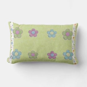 Dimensional Flowers (lime) Lumbar Cushion