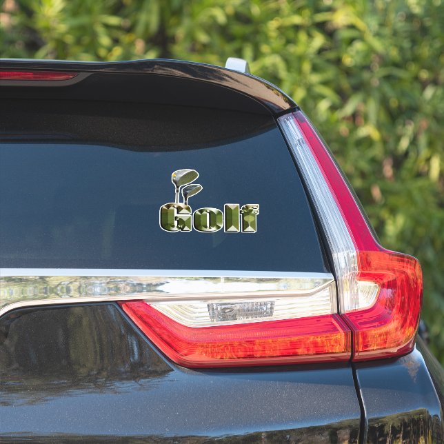 Dimensional Golf Clubs And Name, (Car Side)
