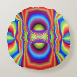 Dimensional Intersection Digital Art Round Cushion